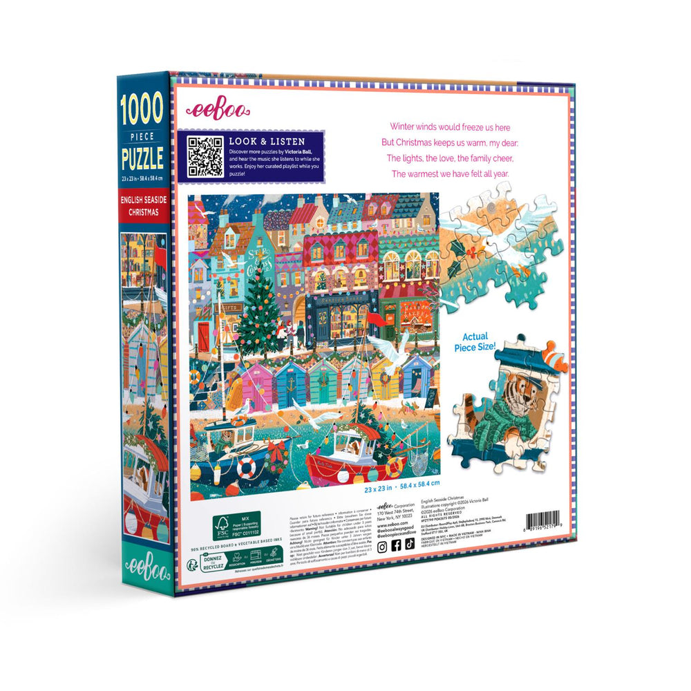 English Seaside Christmas 1000 Piece Jigsaw Puzzle eeBoo (ONLINE ORDER ONLY)