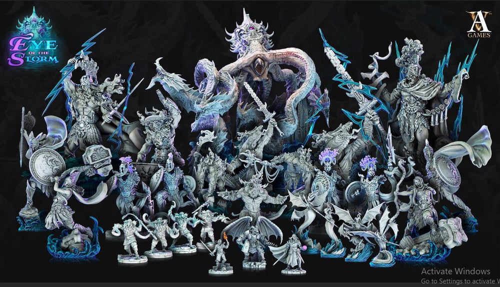 3D Printed Archvillain Games Eye of the Storm - Storm Trolls 28mm 32mm D&D (Online Only)