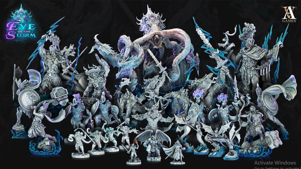 3D Printed Archvillain Games Eye of the Storm Keravnos - Storm Giant King 28mm 32mm D&D (Online Only)