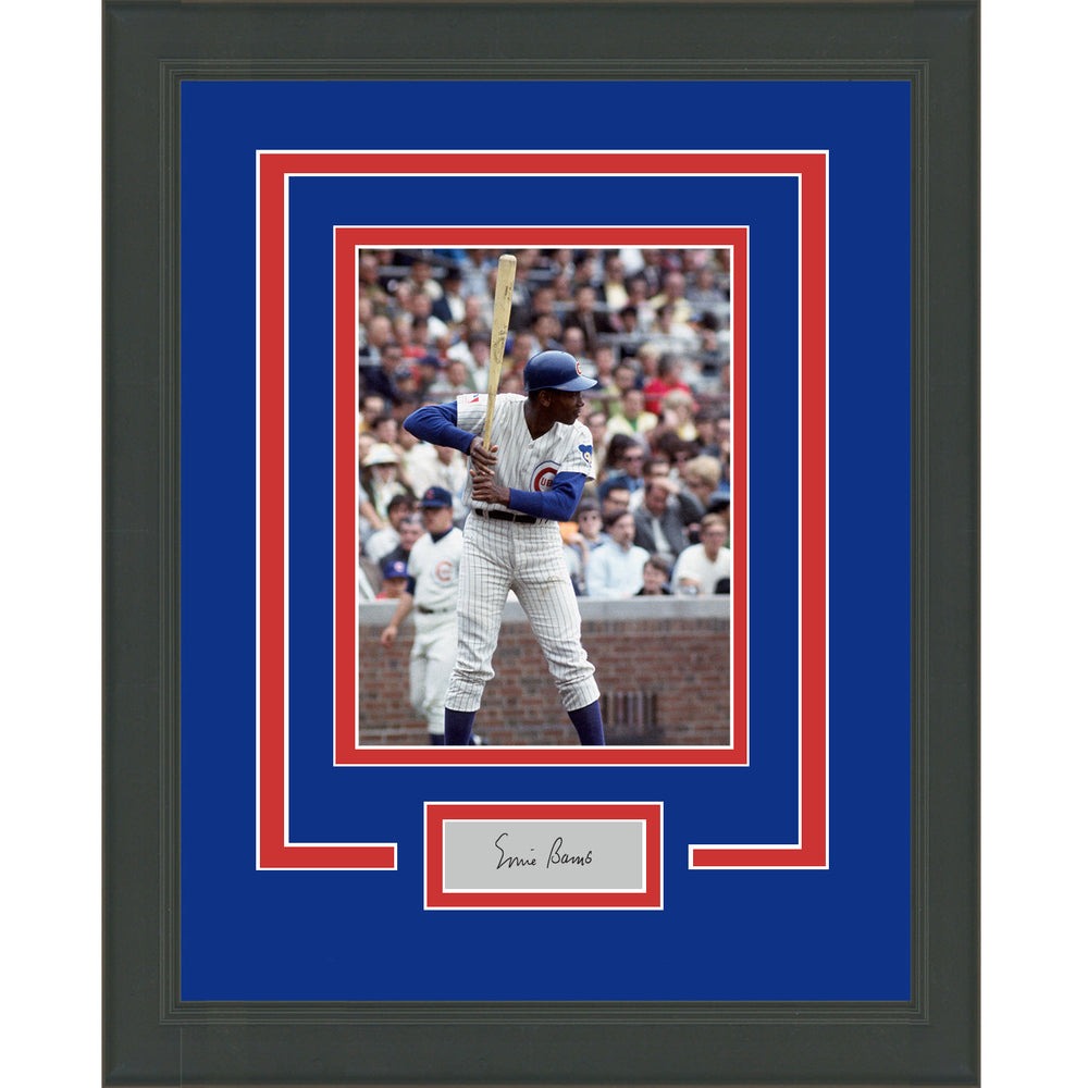 Framed Ernie Banks Facsimile Laser Engraved Signature Auto Chicago Cubs 11x14 Baseball Photo (ONLINE ORDER ONLY)