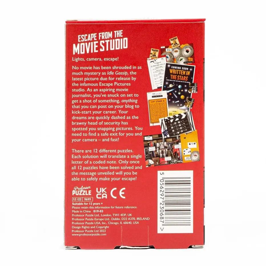 Escape from the Movie Studio - Mini Escape Room Game - Professor Puzzle (ONLINE ORDER ONLY)