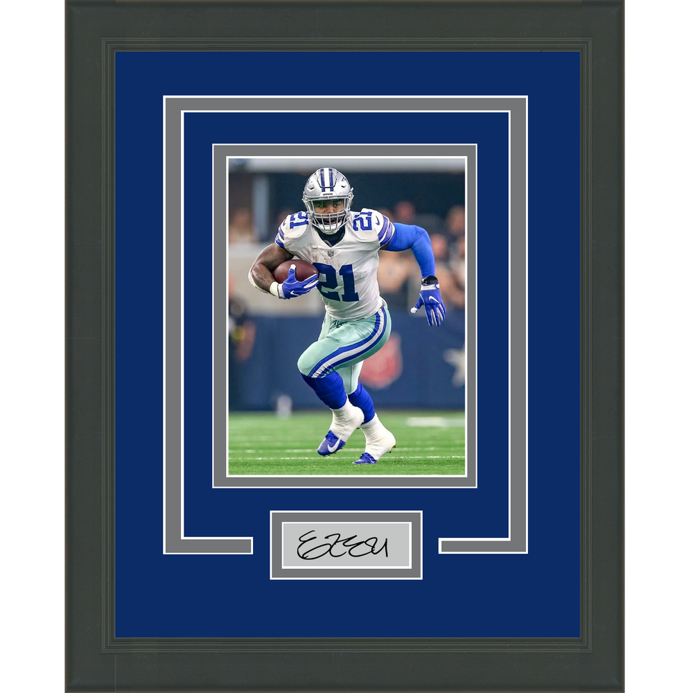 Framed Ezekiel Elliott Facsimile Laser Engraved Signature Auto Dallas Cowboys 11x14 Football Photo (ONLINE ORDER ONLY)
