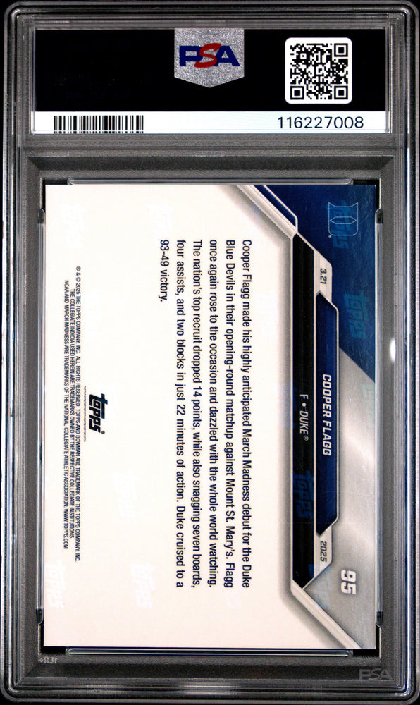 Graded 2024 Topps Bowman U Now Cooper Flagg #95 Blue /49 Rookie RC Basketball Card PSA 9 Mint
