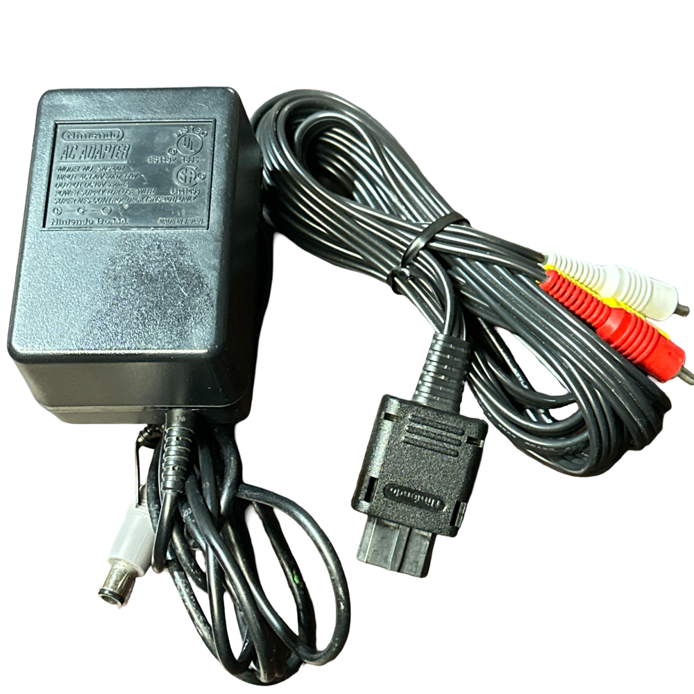 Super Nintendo SNES Power AC + AV Adapter Cord Official (Authentic OEM) (ONLINE ORDER ONLY)