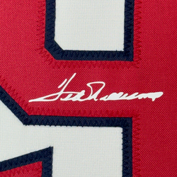 Framed Facsimile Autographed Ted Williams 35x39 Boston White Reprint Laser Auto Baseball Jersey (ONLINE ORDER ONLY)