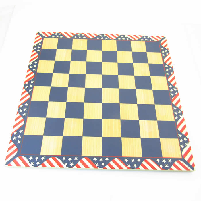 FAM304B Wood Chess Board American Flag 16in Fame (ONLINE ORDER ONLY)
