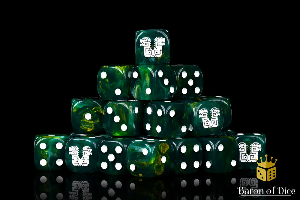 Twin Headed Lizard Dice - Green & Gold (ONLINE ORDER ONLY)