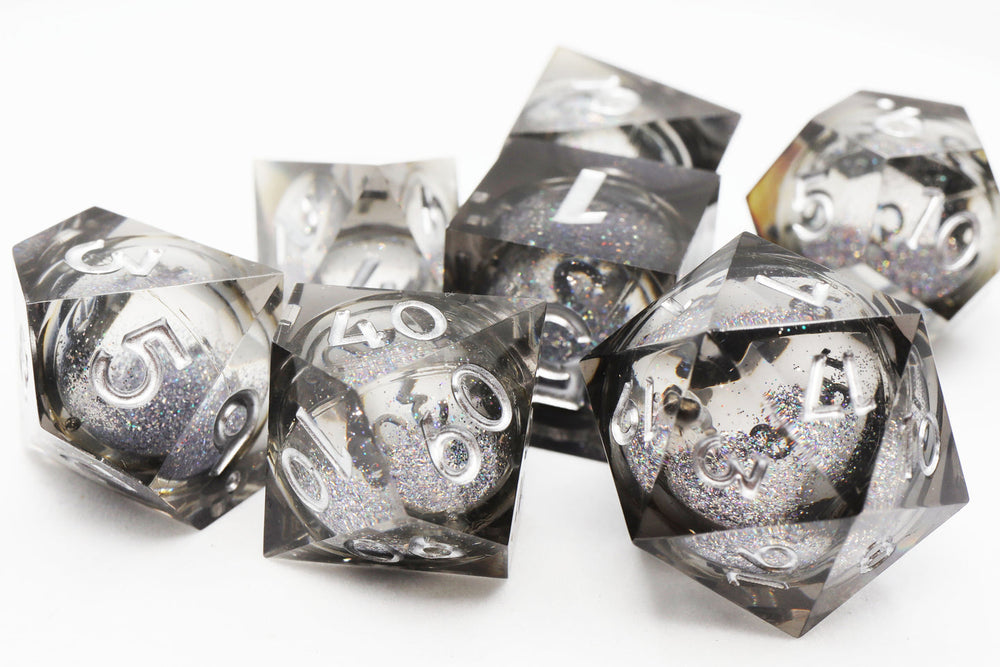 Sharp-Edged Liquid Core RPG Dice Set