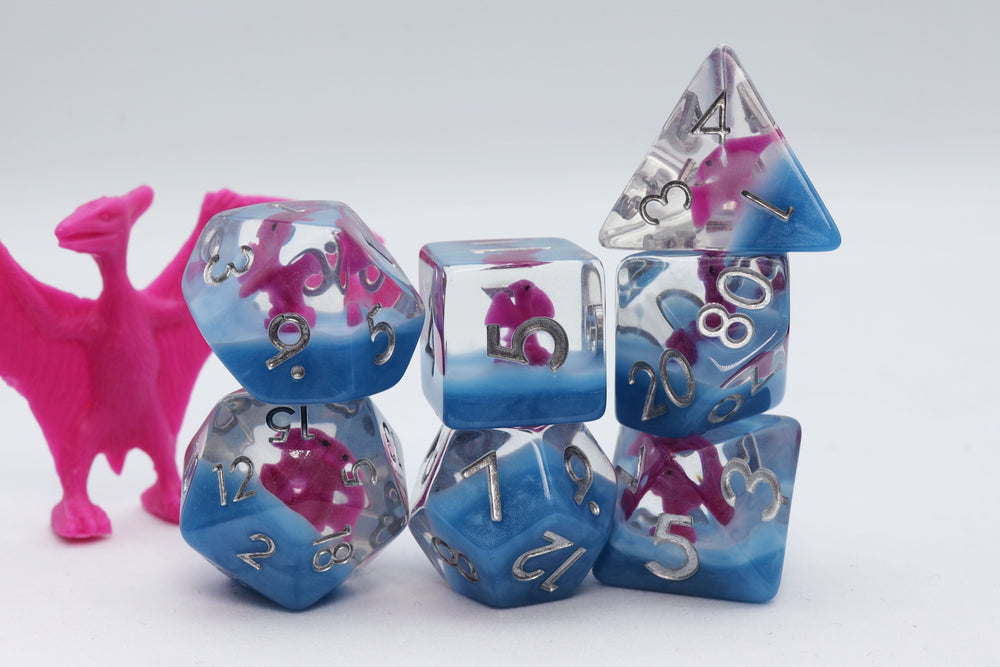Pink Pterodactyl RPG Dice Set (ONLINE ORDER ONLY)