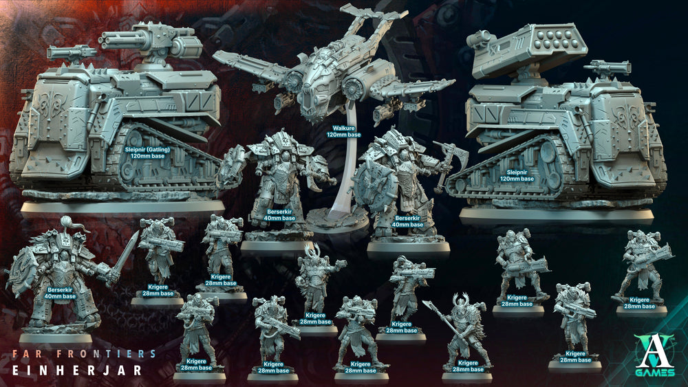 3D Printed Archvillain Games Berserkir Far Frontiers Einherjar 28 32mm D&D (Online Only)