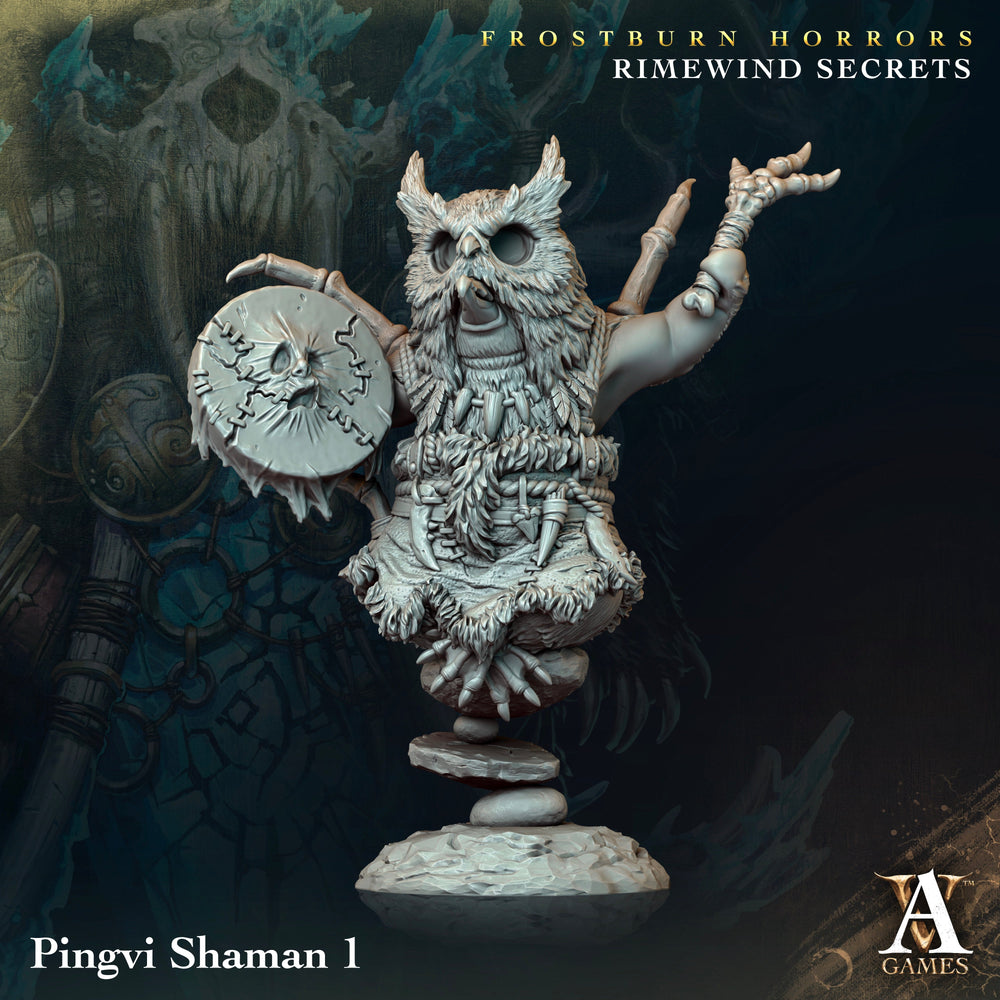 3D Printed Archvillain Games Frostburn Horrors Rimewind Secrets - Pingvi Shaman 28mm 32mm D&D (Online Only)