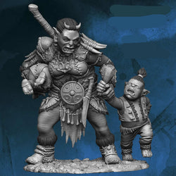 FLM28015 Orc Woman with Crying Child Figure Kit 28mm Heroic Scale Miniature Unpainted (ONLINE ORDER ONLY)