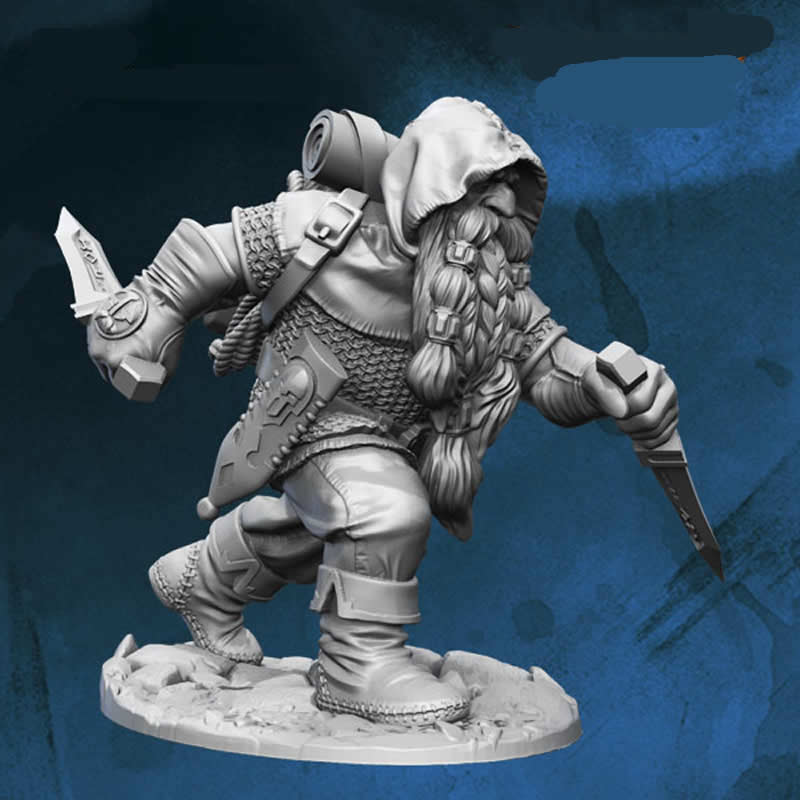 FLM28076 Usher Dwarven Assassin Figure Kit 28mm Heroic Scale Miniature Unpainted (ONLINE ORDER ONLY)