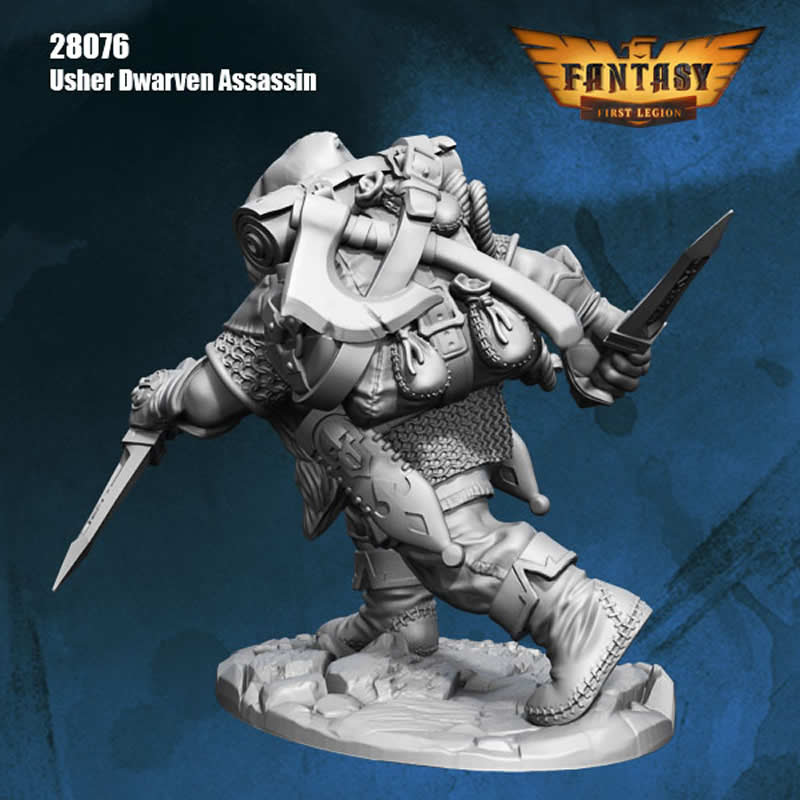 FLM28076 Usher Dwarven Assassin Figure Kit 28mm Heroic Scale Miniature Unpainted (ONLINE ORDER ONLY)