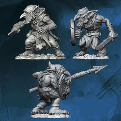 FLM28GOB02 Goblin Warriors 3 Different Goblins Figure Kit 28mm Heroic Scale Miniature Unpainted (ONLINE ORDER ONLY)