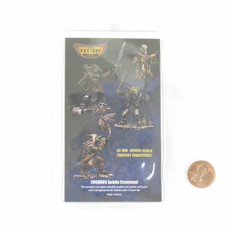 FLM28GOB05 Goblin Command Pack Leader, Standard, Muscian Figure Kit 28mm Heroic Scale Miniature Unpainted (ONLINE ORDER ONLY)