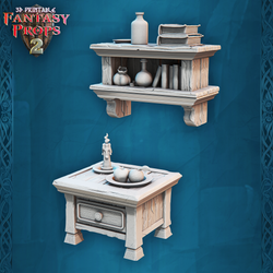 3D Printed STL Miniatures Fantasy Props 2 Tavern 28 - 32mm War Gaming D&D (Online Only)