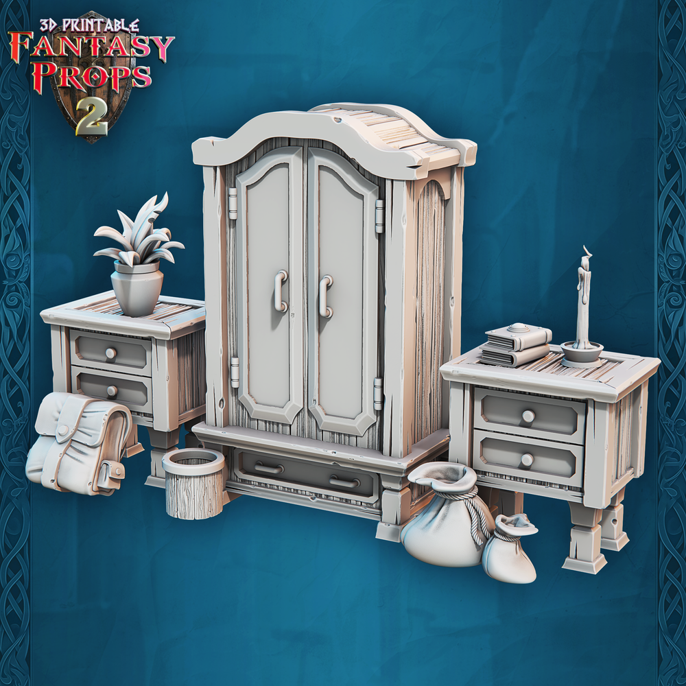 3D Printed STL Miniatures Fantasy Props 2 Tavern 28 - 32mm War Gaming D&D (Online Only)