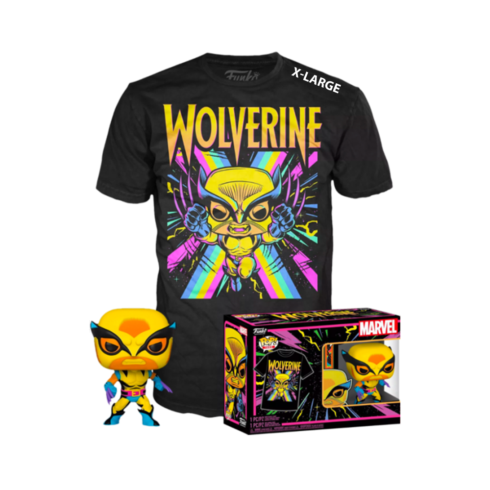 Funko POP! & Tee Collectors Box Marvel: X-Men - Wolverine (Blacklight) Special Edition Exclusive- Size Extra Large (ONLINE ORDER ONLY)