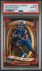 Graded 2024 Topps Bowman U Chrome Ashton Jeanty #RM8 Ramblin Man Rookie RC Football Card PSA 10 Gem Mint (ONLINE ORDER ONLY)