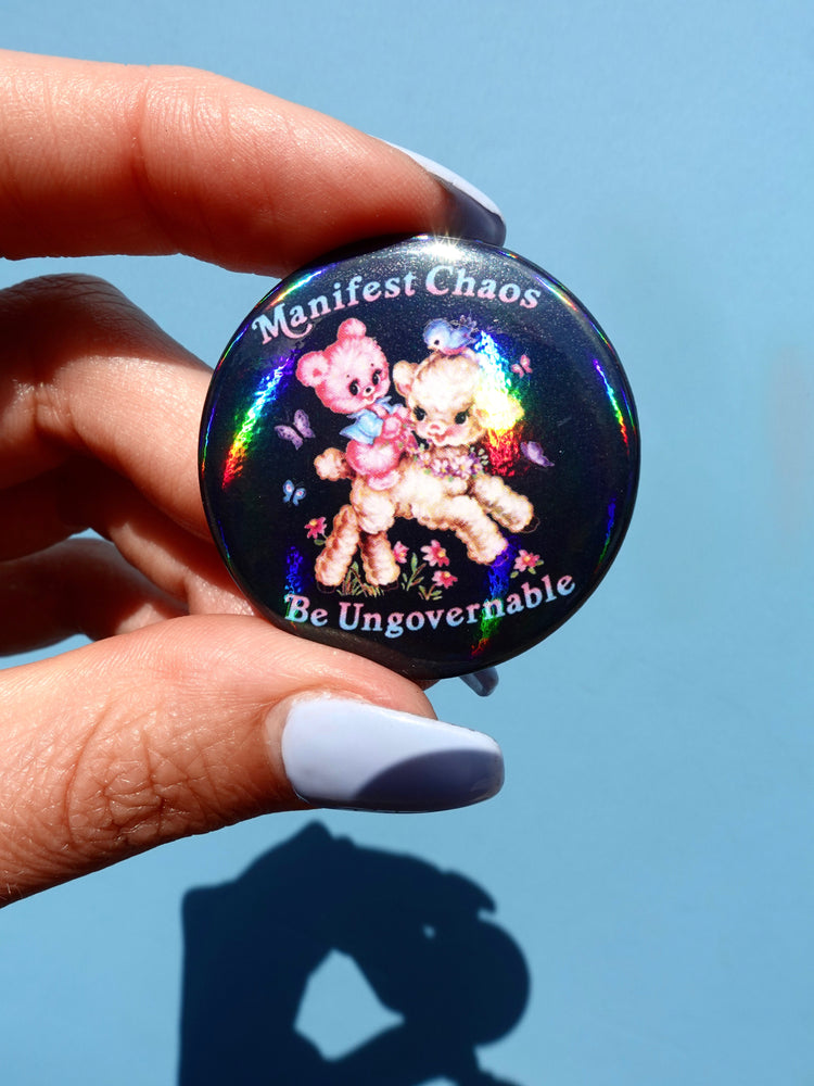 Anarchist Pin Pack –  Limited Drop- Holographic Pastel Buttons Pin pack (Set of 6) (Online Order Only)