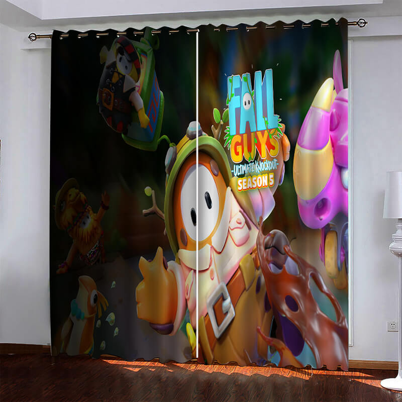 Fall Guys Pattern Curtains Blackout Window Drapes (Online Order Only)