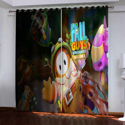 Fall Guys Pattern Curtains Blackout Window Drapes (Online Order Only)