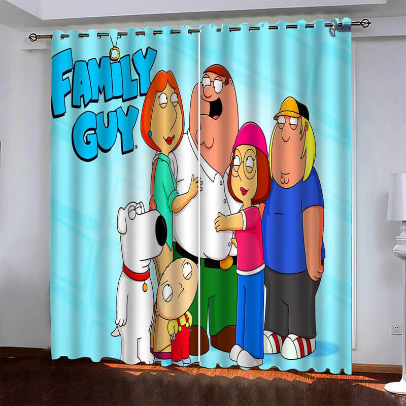 Family Guy Curtains Pattern Blackout Window Drapes (Online Order Only)
