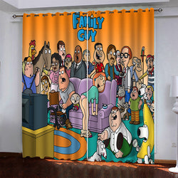 Family Guy Curtains Pattern Blackout Window Drapes (Online Order Only)