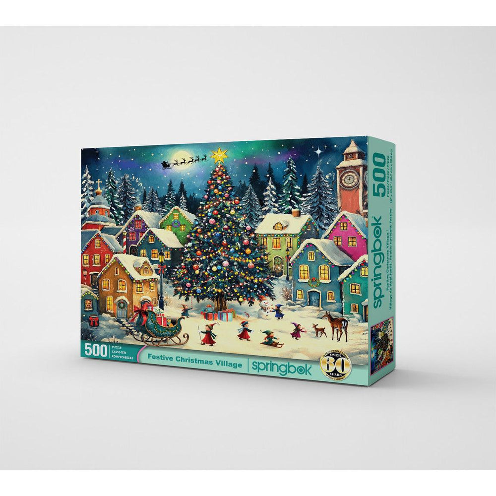 Festive Christmas Village 500 Piece Jigsaw Puzzle Springbok (ONLINE ORDER ONLY)
