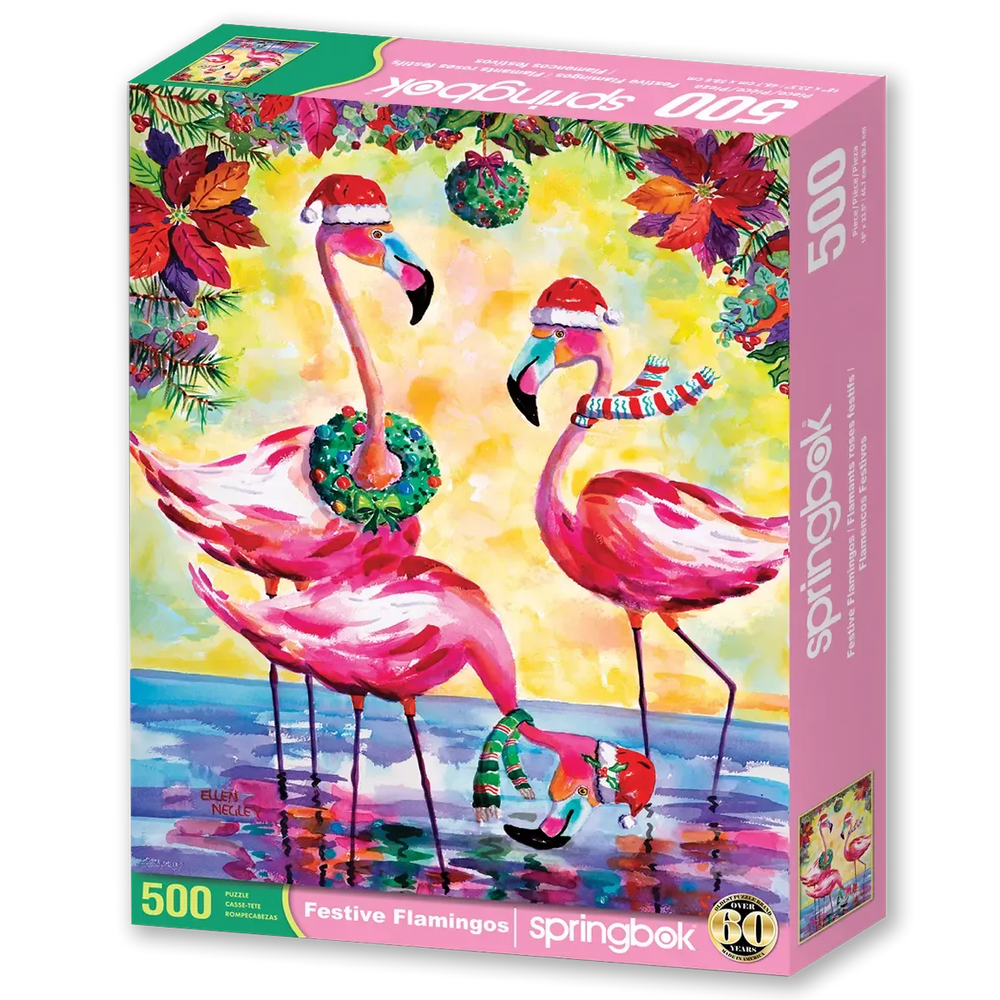 Festive Flamingos 500 Piece Jigsaw Puzzle Springbok (ONLINE ORDER ONLY)