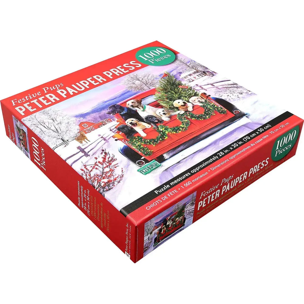 Festive Pups 1000 Piece Jigsaw Puzzle Peter Pauper (ONLINE ORDER ONLY)