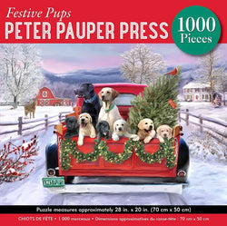 Festive Pups 1000 Piece Jigsaw Puzzle Peter Pauper (ONLINE ORDER ONLY)