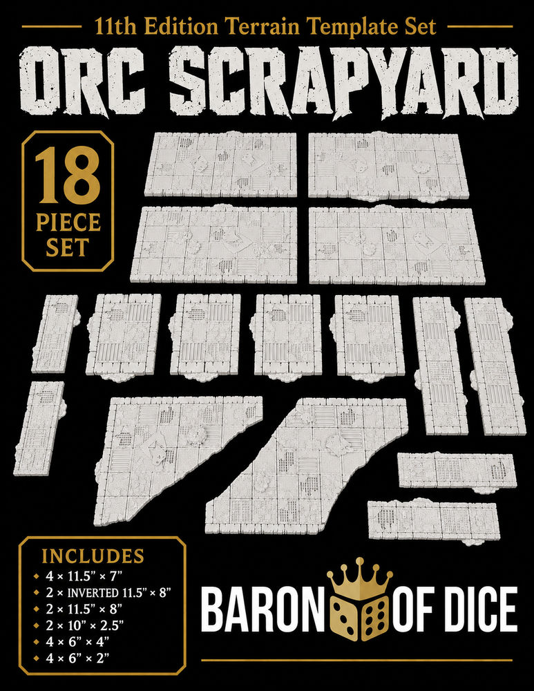 Orc Scrapyard Template Set | 11e Terrain Template Set | Shipping Excluded (ONLINE ORDER ONLY)