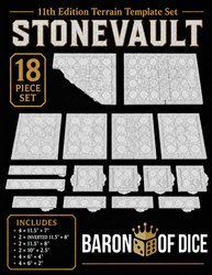 Stonevault Template Set | 11e Terrain Template Set | Shipping Excluded (ONLINE ORDER ONLY)