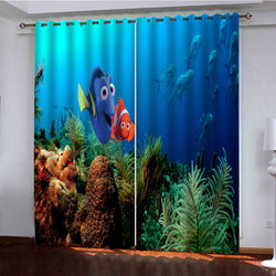 Finding Dory Curtains Pattern Blackout Window Drapes (Online Order Only)