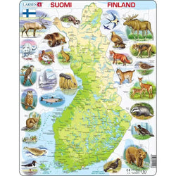 Finland Map & Animals 78 Piece Tray Jigsaw Puzzle Larsen (ONLINE ORDER ONLY)