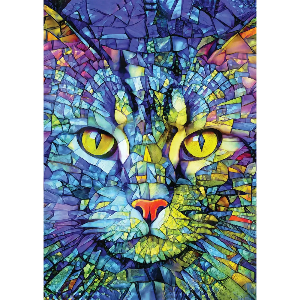 Fiona the Stained Glass Cat 1000 Piece Jigsaw Puzzle Enjoy (ONLINE ORDER ONLY)