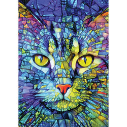 Fiona the Stained Glass Cat 1000 Piece Jigsaw Puzzle Enjoy (ONLINE ORDER ONLY)
