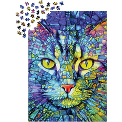 Fiona the Stained Glass Cat 1000 Piece Jigsaw Puzzle Enjoy (ONLINE ORDER ONLY)