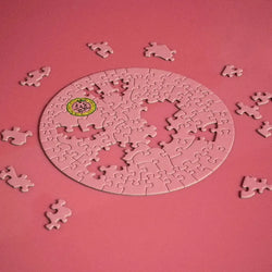 Flat Pink Grapefruit 81 Piece Round Jigsaw Puzzle Le Puzz (ONLINE ORDER ONLY)