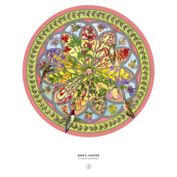 Floral Compass by Erin E. Hunter 500 Piece Round Jigsaw Puzzle Pomegranate (ONLINE ORDER ONLY)