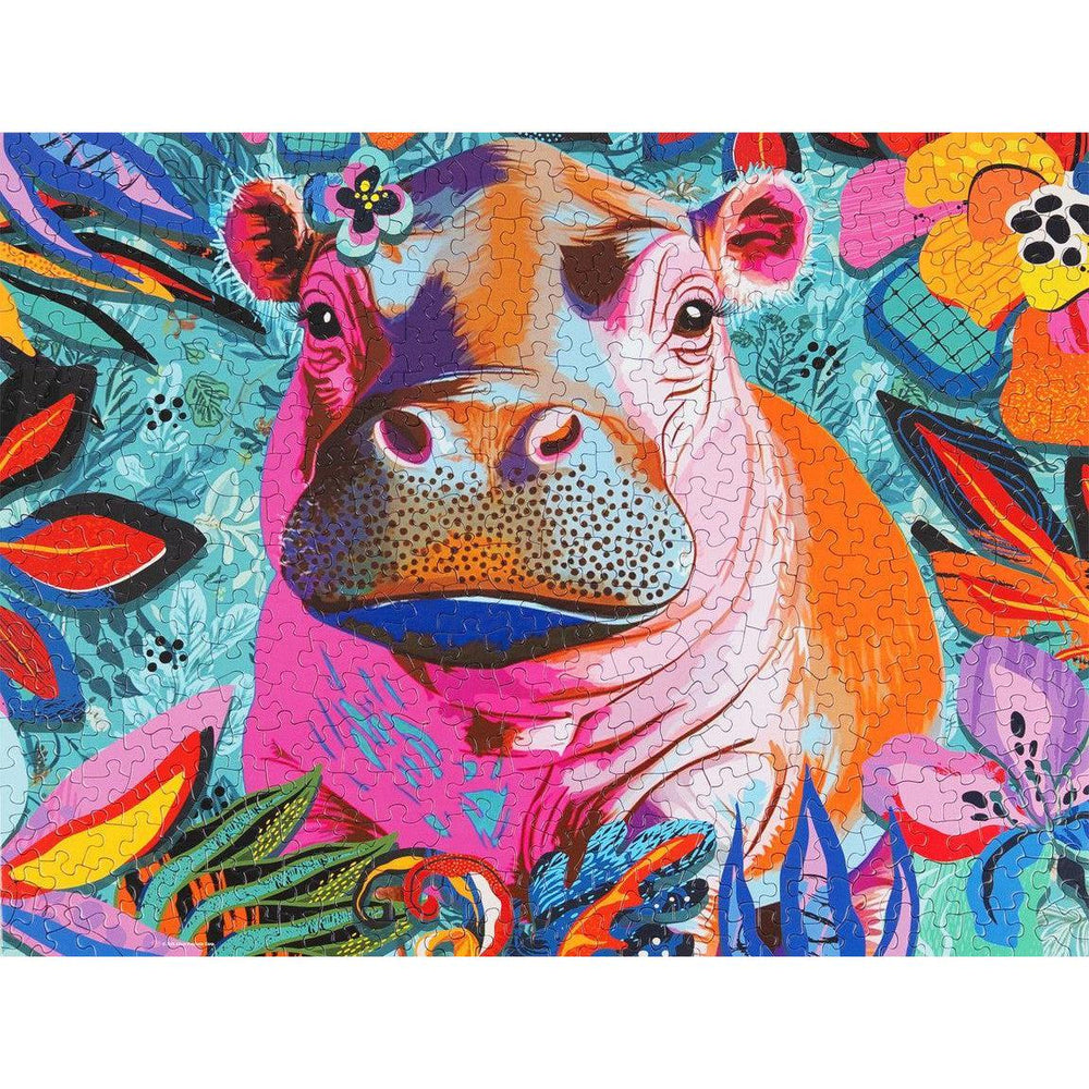 Floral Hippo Pop 500 Piece Jigsaw Puzzle Springbok (ONLINE ORDER ONLY)