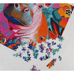 Floral Hippo Pop 500 Piece Jigsaw Puzzle Springbok (ONLINE ORDER ONLY)