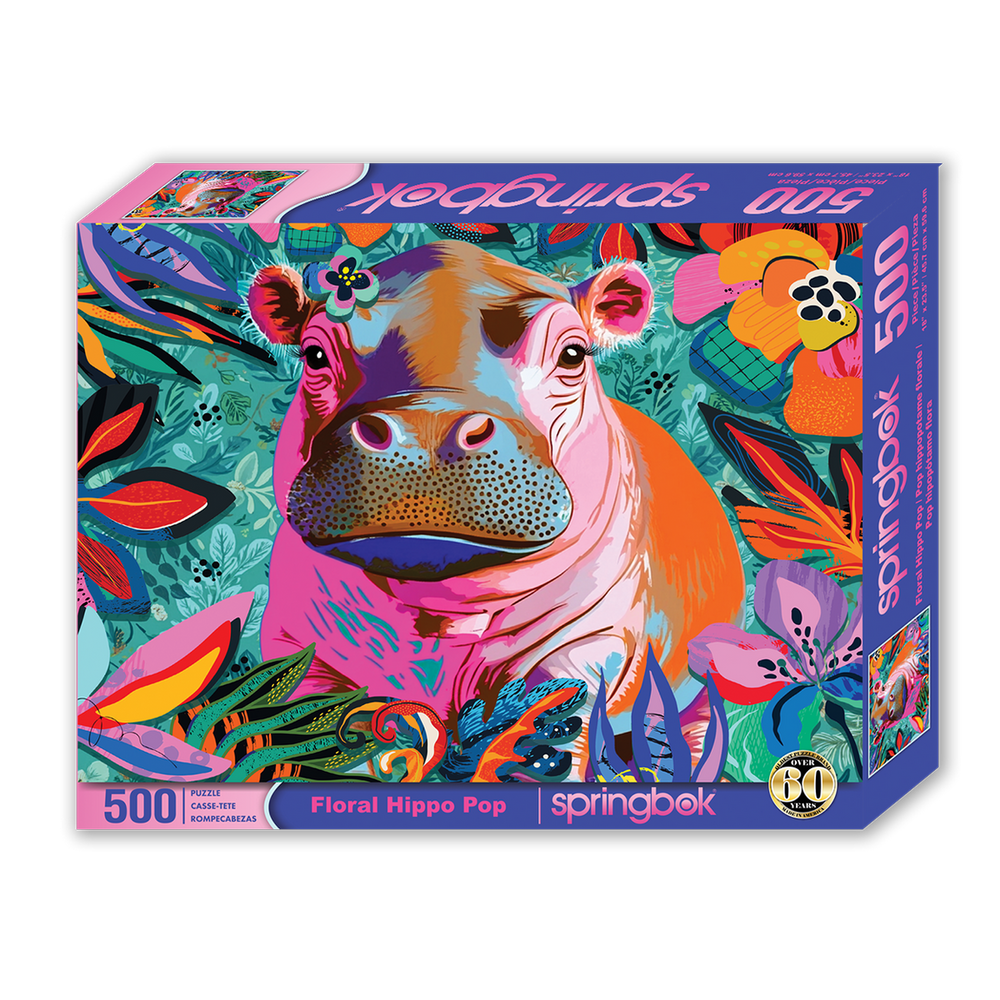 Floral Hippo Pop 500 Piece Jigsaw Puzzle Springbok (ONLINE ORDER ONLY)