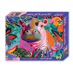 Floral Hippo Pop 500 Piece Jigsaw Puzzle Springbok (ONLINE ORDER ONLY)