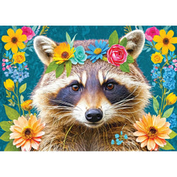 Floral Raccoon 1000 Piece Jigsaw Puzzle Enjoy (ONLINE ORDER ONLY)