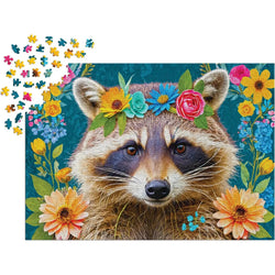 Floral Raccoon 1000 Piece Jigsaw Puzzle Enjoy (ONLINE ORDER ONLY)