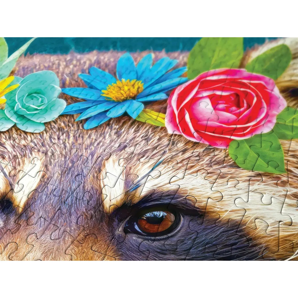 Floral Raccoon 1000 Piece Jigsaw Puzzle Enjoy (ONLINE ORDER ONLY)