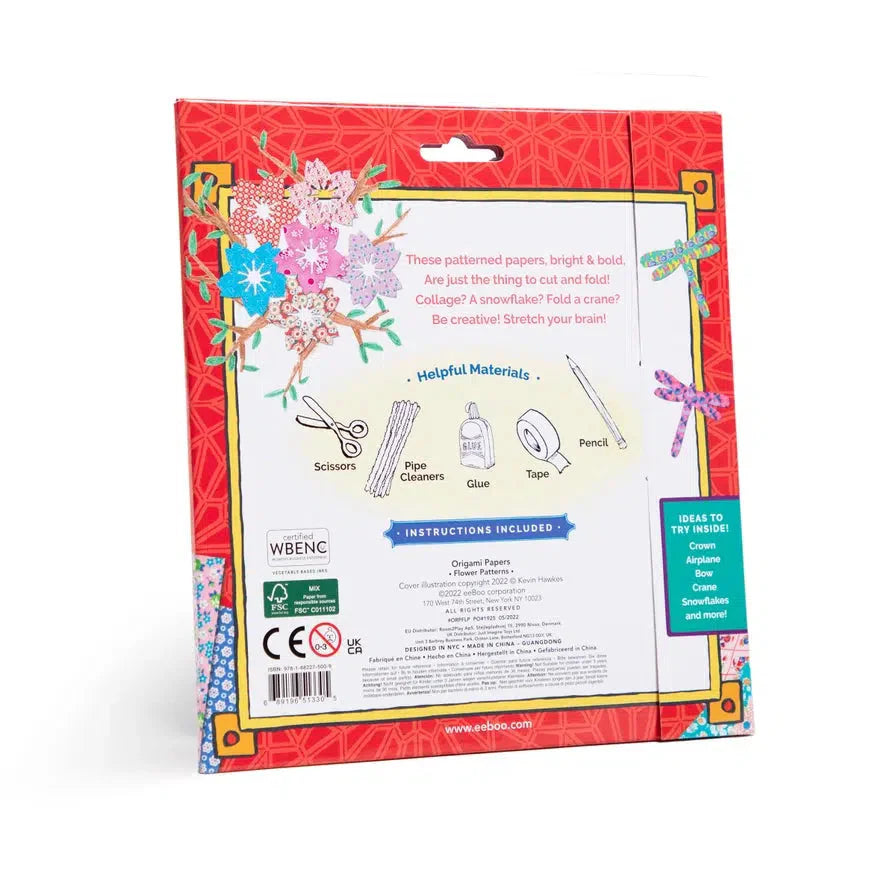 Flower Patterns Origami Papers Kit eeBoo (ONLINE ORDER ONLY)